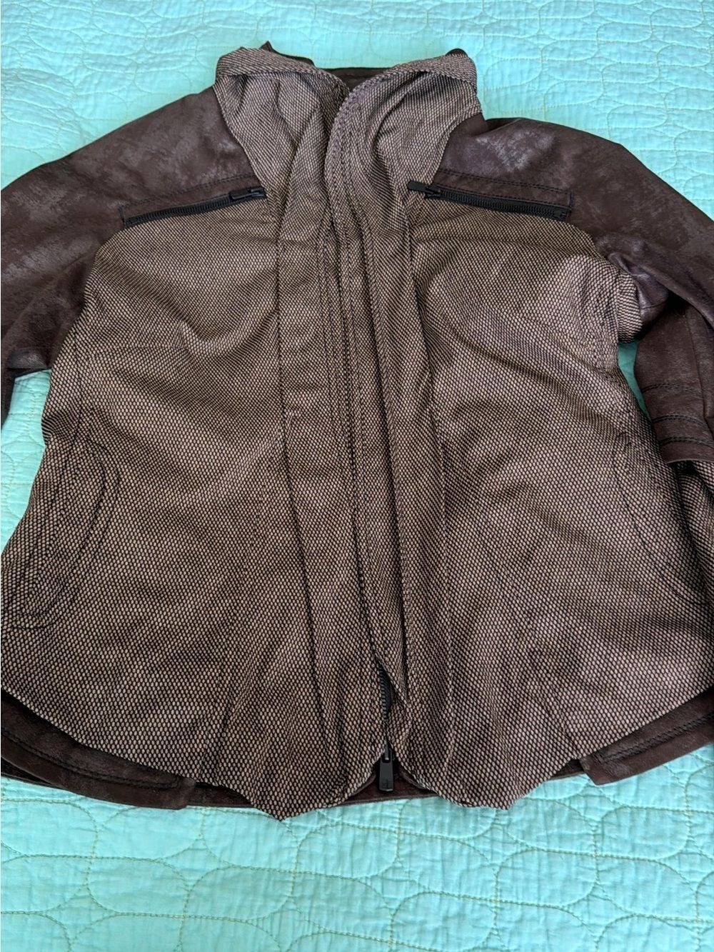 Beate Heymann Streetcouture Jacket Brown Faux Leather Bronze US 8 EU 38